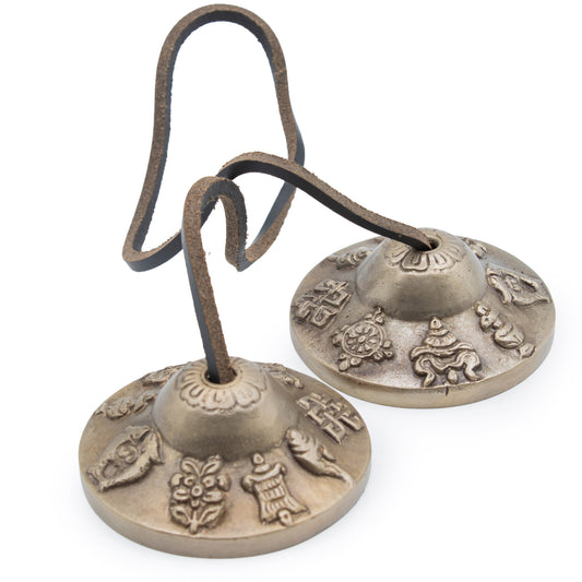 Premium Brass Tibetan Tingsha - Lucky Symbols