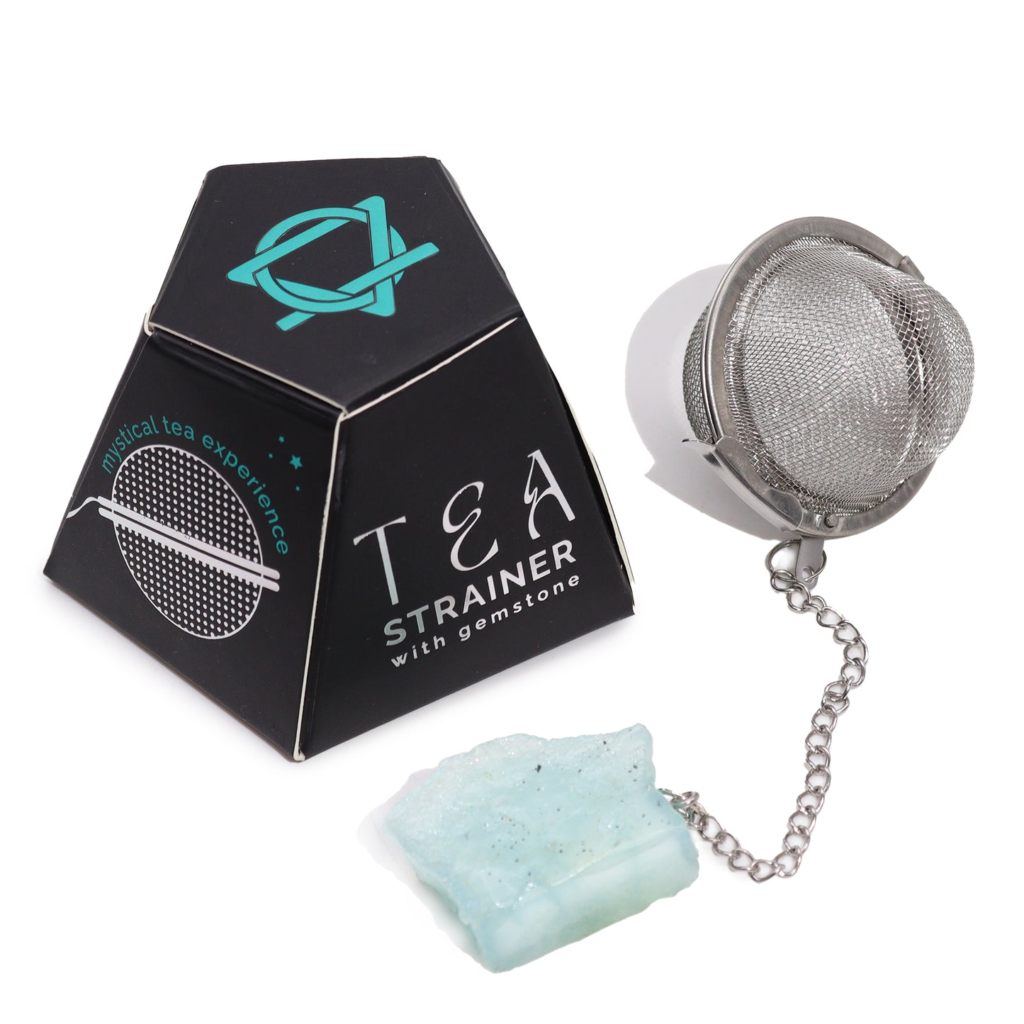 Raw Gemstone Tea Strainer - Aquamarine