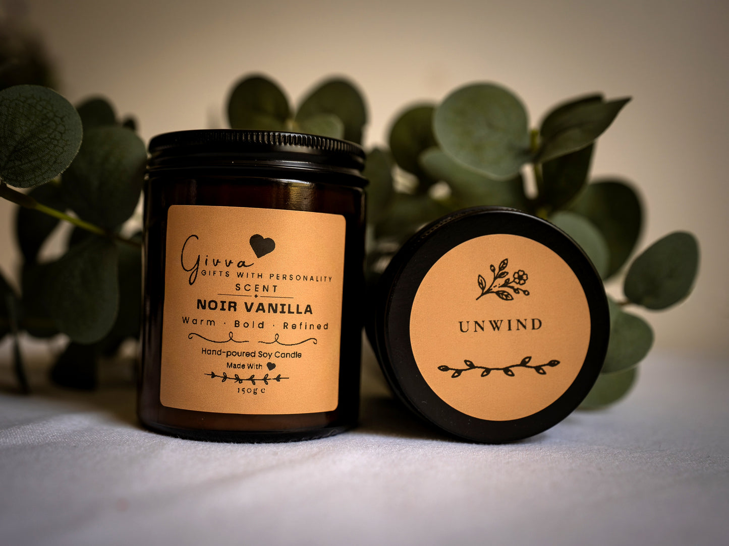 Noir Vanilla Hand-Poured Soy Candle, 150g